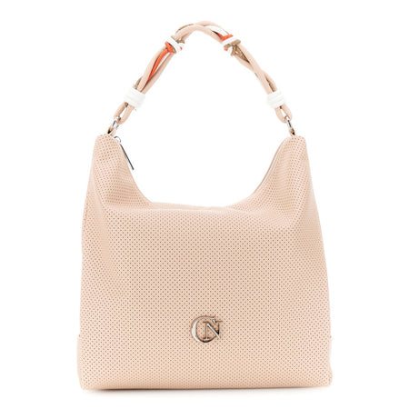 SACCA IN SINTETICO EFFETTO NAPPA CON MICRO TRAFORATURA E MANICO IN MIX DI TUBOLA
