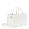 BAULETTO IN MATERIALE SINTETICO STAMPA COCCO CON CHARM A FIORE E LOGO IN CONTRO