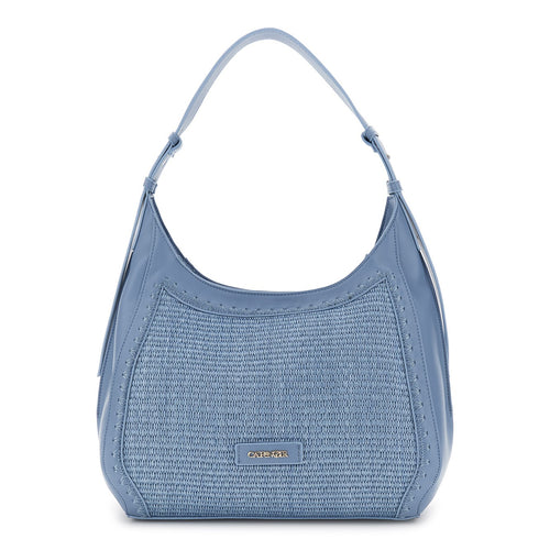 BORSA A SPALLA CON QUADRANTE DAVANTI INRAFFIA IN SINTETICO EFFETTO PELLE , TAG