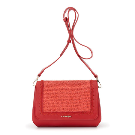 BORSA A SPALLA CON PATTINA IN RAFFIA ,RIFINITURE IN SINTETICO EFFETTO PELLE , T