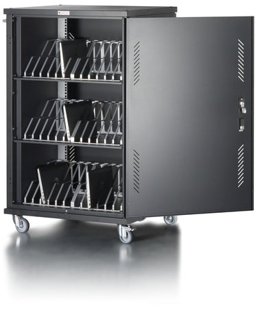 Carrello Stazione di Ricarica Ventilato 36 Notebook o Smartphone Nero