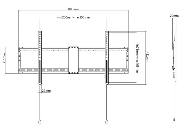 Staffa a Muro Fissa TV LED LCD 43-90''