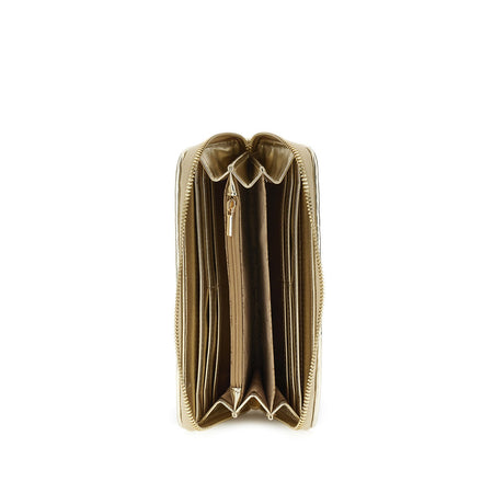 PORTAFOGLIO ZIP ROUND INTRECCIATO IN MATERIALE SINTETICO METALLIZZATO MULTICOLO