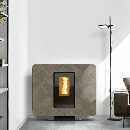 Thermorossi Stufa a Pellet Canalizzabile SlimQuadro 11 Evo 11.9kW Gres