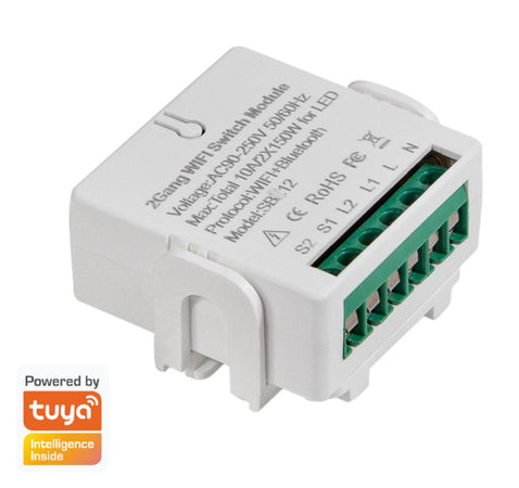 Modulo WiFi per Interruttore Smart 2 CH Alexa Google Home Tuya