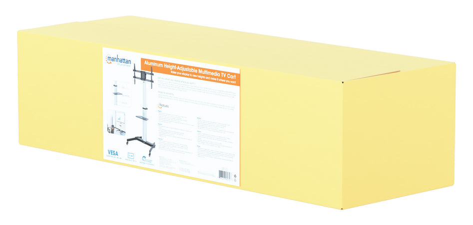 Carrello TV 37''-86'' Multimediale in Alluminio Regolabile in Altezza