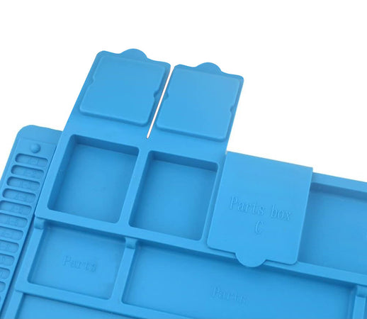 Tappeto da Saldatura e Riparazione Antistatico Antiscivolo Magnetico 45 x 30 cm in Silicone Blu