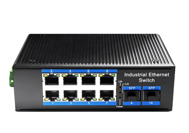 Switch Industriale Gigabit 8 Porte con 2 slot SFP, IG1008S2