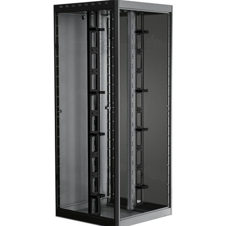 Coppia Canala Gestione Cavi Verticale 42U Nero