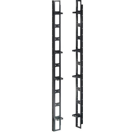 Coppia Canala Gestione Cavi Verticale 42U Nero
