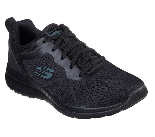 Skechers Mesh Lace Up Memory Foam Scarpe Donna/Nero Comode Leggere e Ammortizzate