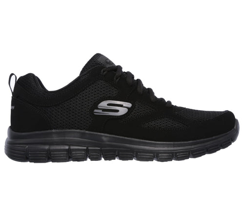 Skechers Burns 52635-BBK Sneakers Uomo Nere, Scarpe Sportive Low-Top con Suola Ammortizzata e Chiusura con Lacci