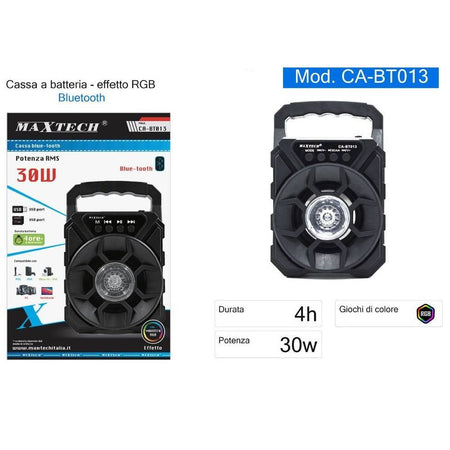 Cassa Speaker Bluetooth Portatile Con Luci Rgb 30w Ca-bt013 Altoparlante Batteria