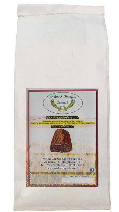 25 Kg MIX PANE NERO di Sicilia  (molito a pietra) Semola integrale-MOLINO ZAPPALA'