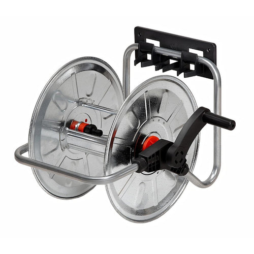 Avvolgitubo da muro portatile in acciaio zincato da 50 metri 1/2″ per irrigazione