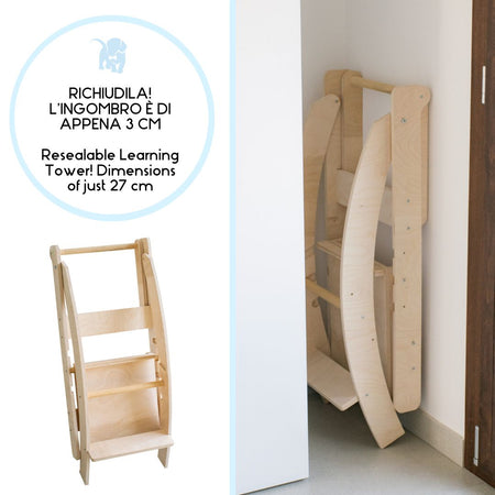 Torretta Montessori richiudibile, Learning Tower salvaspazio