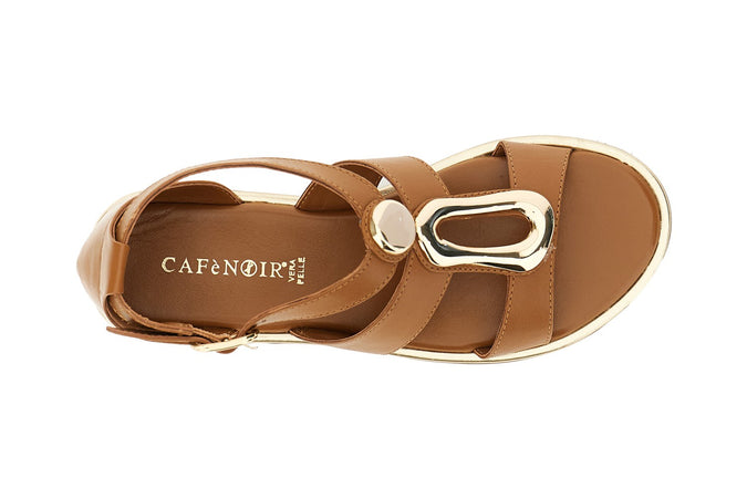 SANDALO IN PELLE DOPPIA FASCIA CON LACCIO ALLA CAVIGLIA