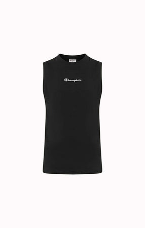 Champion Script Shop - Maglietta senza Maniche da Ragazzo,Nero