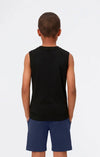 Champion Script Shop - Maglietta senza Maniche da Ragazzo,Nero
