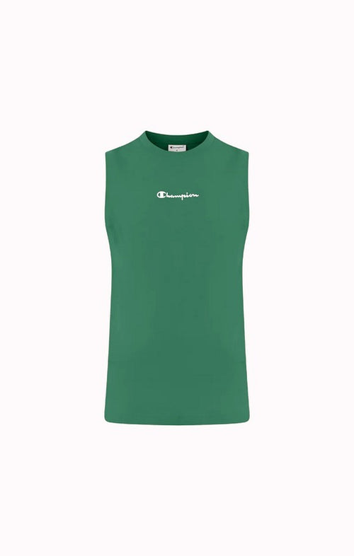 Champion Script Shop - Maglietta senza Maniche da Ragazzo,Verde