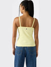 Canotta Donna Icons a Costina Stretch Giallo – Vestibilità Fitted con Logo Ricamato
