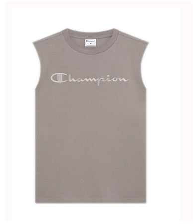 Champion T-shirt smanicata uomo Champion Icons in cotone – Relax Fit, girocollo con logo ricamato Grigio
