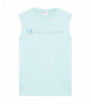 Champion T-shirt smanicata uomo Champion Icons in cotone – Relax Fit, girocollo con logo ricamato Azzurro