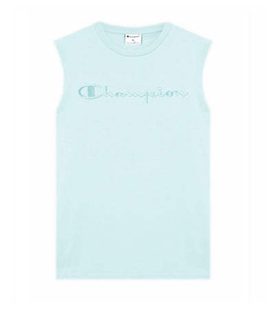 Champion T-shirt smanicata uomo Champion Icons in cotone – Relax Fit, girocollo con logo ricamato Azzurro