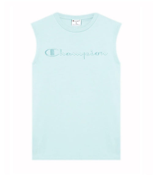 Champion T-shirt smanicata uomo Champion Icons in cotone – Relax Fit, girocollo con logo ricamato Azzurro