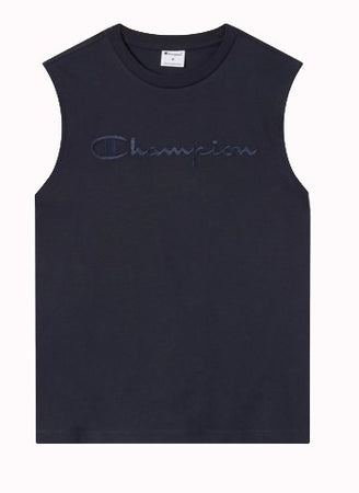 Champion T-shirt smanicata uomo Champion Icons in cotone – Relax Fit, girocollo con logo ricamato Blu