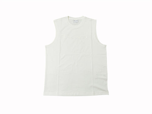 Champion T-shirt smanicata uomo Champion Icons in cotone – Relax Fit, girocollo con logo ricamato bianco Panna