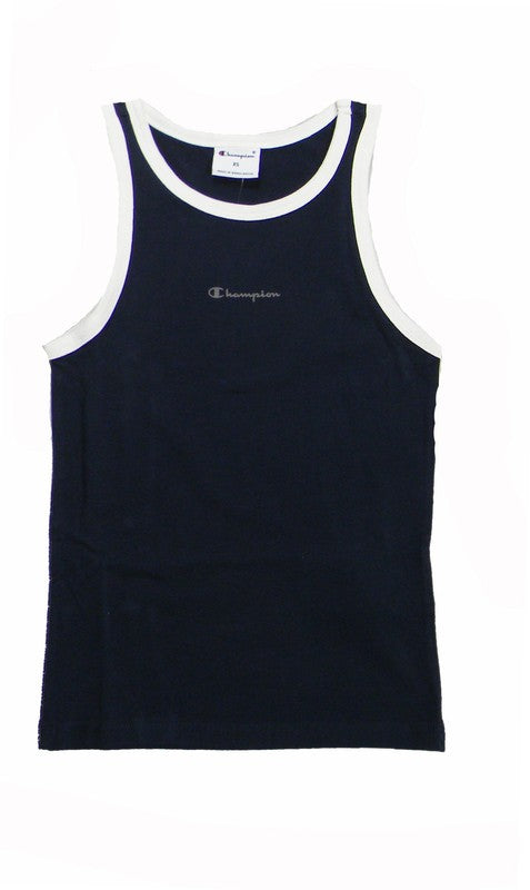 Champion Canotta ringer donna con grafica – Top senza maniche in cotone stile sportivo casual Blu