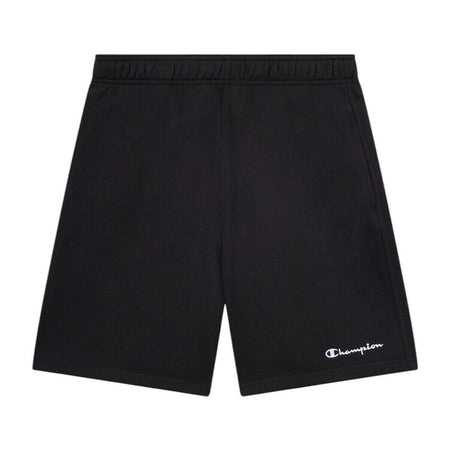 Bermuda uomo Champion Icons in cotone – Jersey morbido, vita elasticizzata con coulisse Nero