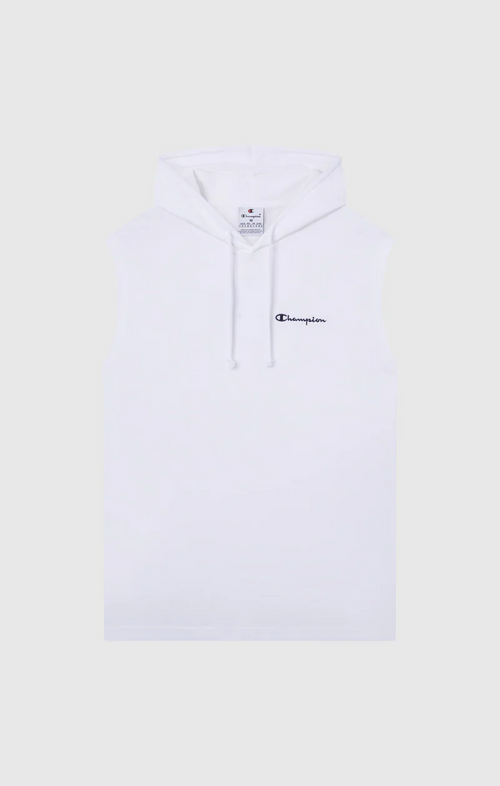 Canotta con cappuccio uomo Champion Icons – Jersey di cotone leggero, senza maniche Bianco