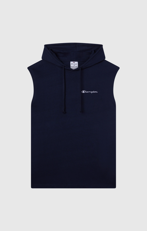 Canotta con cappuccio uomo Champion Icons – Jersey di cotone leggero, senza maniche Blu
