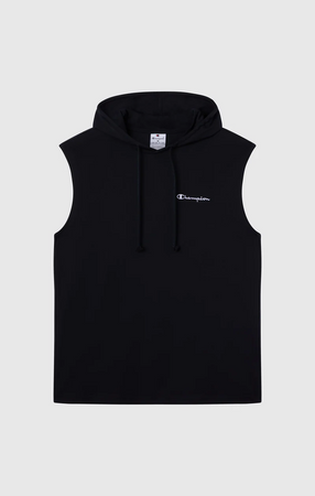 Canotta con cappuccio uomo Champion Icons – Jersey di cotone leggero, senza maniche Nero