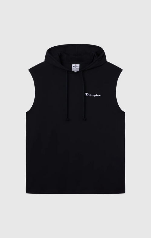 Canotta con cappuccio uomo Champion Icons – Jersey di cotone leggero, senza maniche Nero