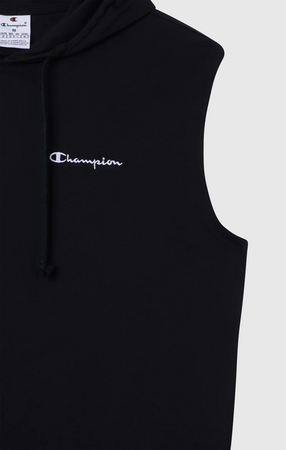 Canotta con cappuccio uomo Champion Icons – Jersey di cotone leggero, senza maniche Nero