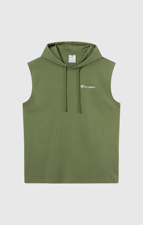 Canotta con cappuccio uomo Champion Icons – Jersey di cotone leggero, senza maniche Verde
