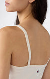 Canotta Donna Icons a Costina Stretch Panna – Vestibilità Fitted con Logo Ricamato