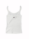 Canotta Donna Icons a Costina Stretch Panna – Vestibilità Fitted con Logo Ricamato
