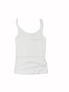 Canotta Donna Icons a Costina Stretch Panna – Vestibilità Fitted con Logo Ricamato