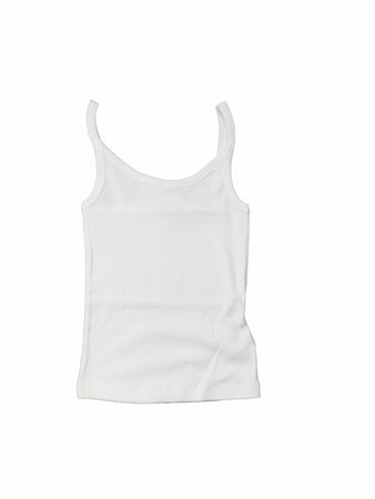 Canotta Donna Icons a Costina Stretch Panna – Vestibilità Fitted con Logo Ricamato