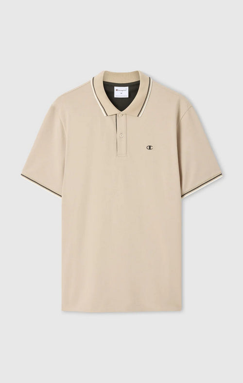 Polo uomo Champion Polo Gallery in cotone piqué – Standard Fit, leggera e traspirante Beige