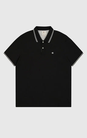 Polo uomo Champion Polo Gallery in cotone piqué – Standard Fit, leggera e traspirante Nero