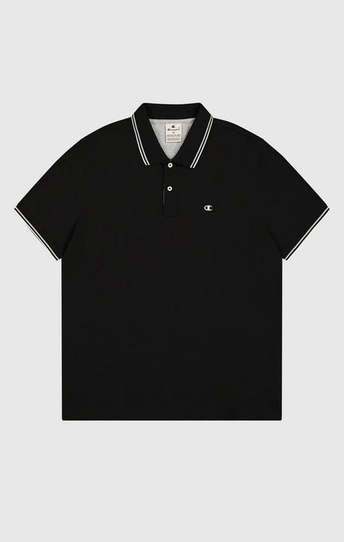 Polo uomo Champion Polo Gallery in cotone piqué – Standard Fit, leggera e traspirante Nero