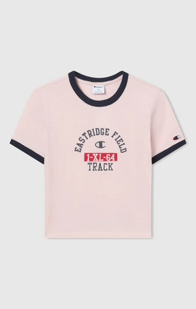 T-shirt crop donna Champion girocollo – Crop top manica corta stile casual moderno Rosa