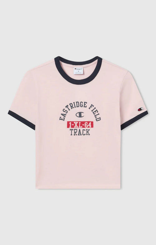 T-shirt crop donna Champion girocollo – Crop top manica corta stile casual moderno Rosa