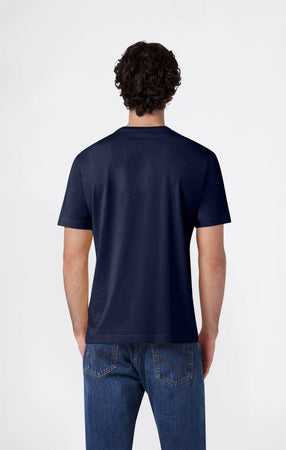 Champion T-shirt uomo in cotone logo piccolo Blu