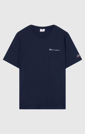 Champion T-shirt uomo in cotone logo piccolo Blu